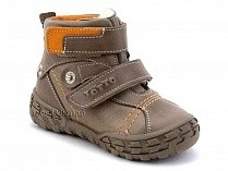 248-134,88,85 Тотто (Totto), ботинки демисезонные утепленные, байка, коричневый, бежевый, оранжевый, кожа. в Краснодаре