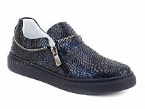 295-114(31-36) Миниколор (Minicolor), туфли детские ортопедические профилактические, кожа, синий крокодил в Краснодаре