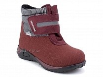 14-531-3 Скороход (Skorohod), ботинки демисезонные утепленные, байка, гидрофобная кожа, серый, красный в Краснодаре