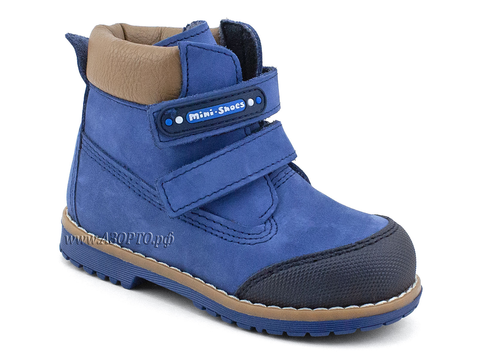 505 Д(23-25) Минишуз (Minishoes), ботинки ортопедические профилактические, демисезонные утепленные, нубук, байка, джинс