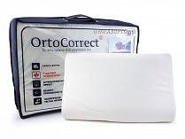 ORTOCORRECT Classic М 58*37см, валики 11/9см. Подушка ортопедическая с эффектом памяти, белый в Краснодаре