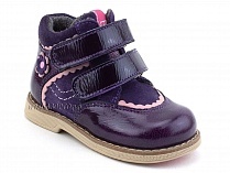 319-3 (21-25) Твики (Twiki) ботинки демисезонные детские ортопедические профилактические утеплённые, кожа, нубук, байка, фиолетовый в Краснодаре