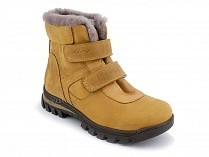 02-035-477 Джойшуз (Djoyshoes) ботинки зимние детские ортопедические профилактические, кожа, натуральный мех, горчичный в Краснодаре