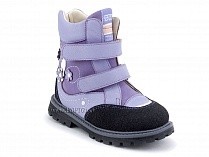 504 (26-30) Твики (Twiki) ботинки детские зимние ортопедические профилактические, кожа, нубук, натуральная шерсть, сиреневый в Краснодаре