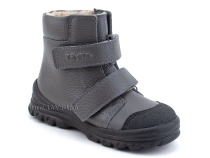 3381-721 Тотто (Totto), ботинки детские утепленные ортопедические профилактические, байка, кожа, серый в Краснодаре