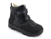 BL-271(05) Боттилини (Bottilini), ботинки  детские демисезонные  ортопедические профилактические, кожа, байка, черный в Краснодаре