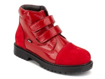 201-32 (31-36) Бос (Bos), ботинки детские утепленные профилактические, байка,  кожа, лак,  красный в Краснодаре