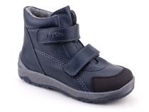 2458-712 Тотто (Totto), ботинки детские утепленные ортопедические профилактические, кожа, синий. в Краснодаре