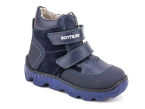 BL-271(50) Боттилини (Bottilini), ботинки  детские демисезонные  ортопедические профилактические, кожа, нубук, байка, темно-синий в Краснодаре