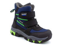 061-111-160 (26-30) Джойшуз (Djoyshoes) ботинки  ортопедические профилактические мембранные утеплённые, флис, мембрана, нубук, темно-синий, черный в Краснодаре