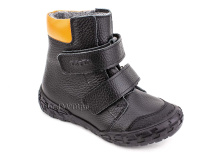 338-701,15 Тотто (Totto) ботинки детские  ортопедические профилактические, байка, кожа, черный, оранжевый в Краснодаре