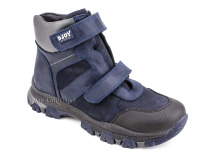 0034-600-194-687-213 (31-36) Джойшуз (Djoyshoes) ботинки детские зимние ортопедические профилактические, натуральный мех, кожа, темно-синий, черный в Краснодаре