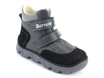 BL-271(3) Боттилини (Bottilini), ботинки  детские демисезонные ортопедические профилактические, кожа, байка, серый в Краснодаре