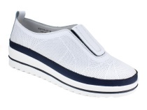 K231-R-LX-16-A (41-43) Кумфо (Kumfo) туфли для взрослых, перфорированная кожа, белый, синий в Краснодаре